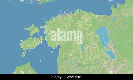 Estonia delineata su una mappa topografica in stile OSM Germania Foto Stock