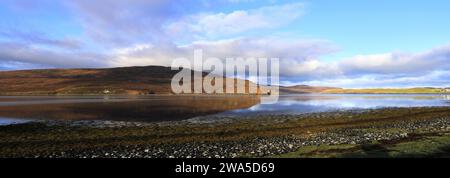 Vista sul Kyle of Durness, Keoldale, Sutherland, Highlands of Scotland, Regno Unito Foto Stock