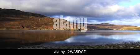 Vista sul Kyle of Durness, Keoldale, Sutherland, Highlands of Scotland, Regno Unito Foto Stock