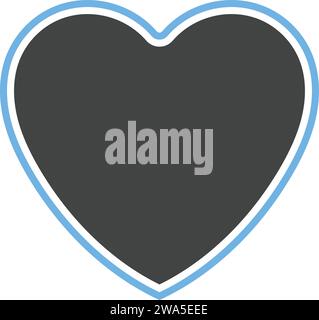 Immagine vettoriale con icona a cuore nero. Illustrazione Vettoriale