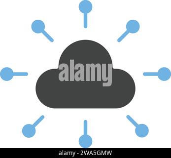 Immagine vettoriale icona rete cloud. Illustrazione Vettoriale