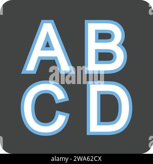 Inserire l'immagine vettoriale con l'icona maiuscola in caratteri latini. Illustrazione Vettoriale