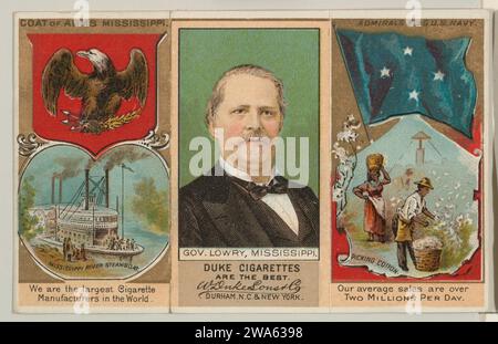 Governatore Lowry, Mississippi, da "Governors, Arms, ecc.". Series (N133-2), pubblicato da Duke Sons & Co. 1963 da W. Duke, Sons & Co.. Foto Stock