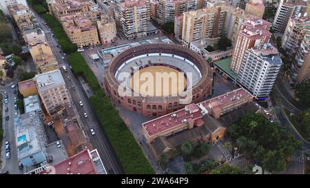 Foto drone Malaga bullring Malaga Spagna Europa Foto Stock