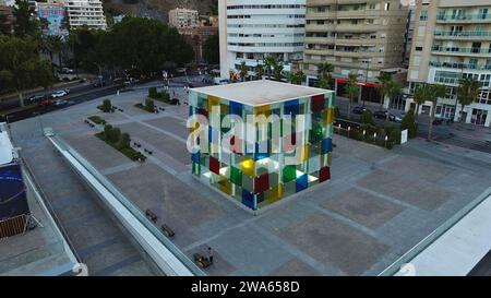 Drone foto Centro Pompidou Malaga spagna europa Foto Stock