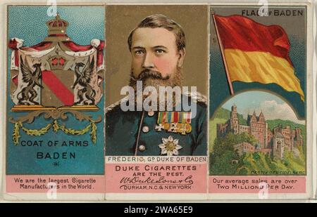 Frederic, Granduca di Baden, dalla serie Regolers, Flags, and Coats of Arms (N126-2) emessa da W. Duke, Sons & Co. 1963 da W. Duke, Sons & Co.. Foto Stock