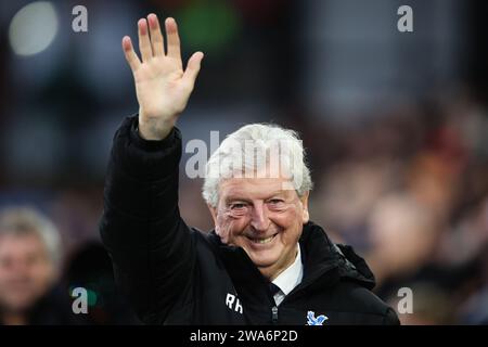 LONDRA, Regno Unito - 30 dicembre 2023: Il manager del Crystal Palace Roy Hodgson guarda avanti alla partita di Premier League tra Crystal Palace FC e Brentford FC Foto Stock