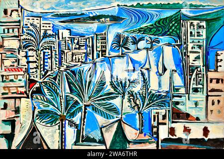 La baia di Cannes, 1958 (Pittura) dell'artista Picasso, Pablo (1881-1973) spagnolo. Illustrazione Vettoriale