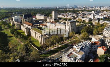 Foto drone Castello di Vincennes Parigi Francia Europa Foto Stock