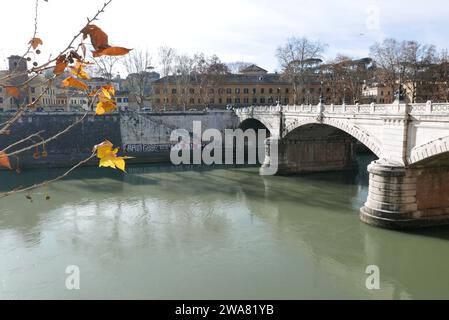 Roma, Italia. 2 gennaio 2024. Un colpo del Tevere a Roma, Italia, il 2 gennaio 2024. (Foto di Elisa Gestri/Sipa USA). Credito: SIPA USA/Alamy Live News Foto Stock