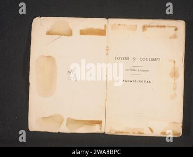 Frozes and backstage: Aneddotica storia dei teatri di Parigi: Palais-Royal, Imprimerie Paul Dupont, 1874 book printer: Clichypublisher: Paris paper. supporto fotografico per la stampa di albumi Foto Stock