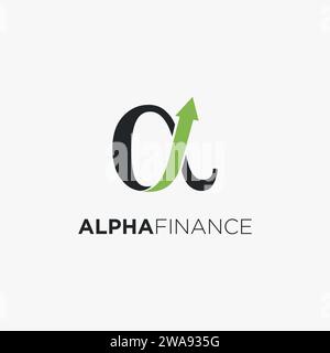 Modello vettore icona Growth Alpha Finance Logo su sfondo bianco Illustrazione Vettoriale