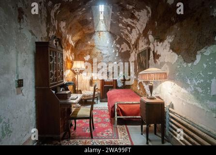 La cella di al Capone all'Eastern State Penitentiary, prigione di Philadelphia, Pennsylvania, USA Foto Stock