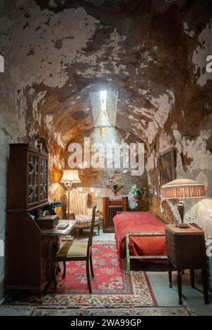 La cella di al Capone all'Eastern State Penitentiary, prigione di Philadelphia, Pennsylvania, USA Foto Stock