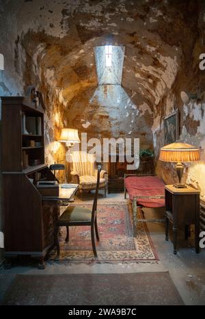 La cella di al Capone all'Eastern State Penitentiary, prigione di Philadelphia, Pennsylvania, USA Foto Stock