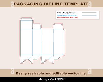 Modello Dieline casella di blocco automatico, file vettore Illustrazione Vettoriale