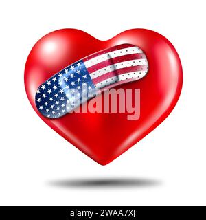 US Health Care e American Healthcare Recovery Concept e per fissare Medicare e USA assicurazione medica come servizi ospedalieri degli Stati Uniti come banda Foto Stock