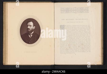 Sir Michael Hicks-Beach, Lock & Whitfield, c. 1871 - in o prima del 1876 carta stampata fotomeccanica persone storiche (ritratti e scene della vita) (+ (ritratto completo) busto). politico, ad esempio leader del partito Foto Stock