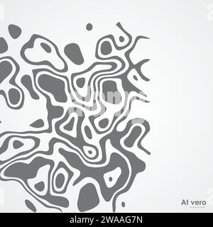 Sfondo mappa topografica vettoriale. Schema mappa topografica lineare. Griglia geografica dello sfondo del contorno. Illustrazione Vettoriale