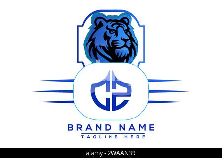 Logo Tiger CZ Blue. Logo Vector per le aziende. Illustrazione Vettoriale
