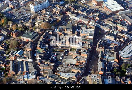 Vista aerea del centro di Spalding, Lincolnshire Foto Stock