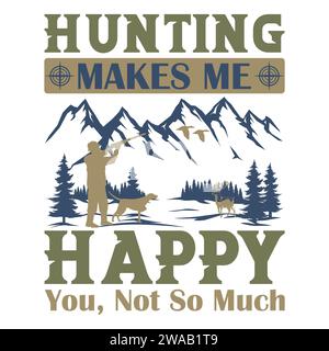 A caccia di T-Shirt Design Illustrazione Vettoriale