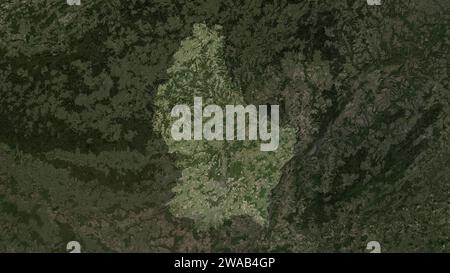 Lussemburgo evidenziato su una mappa satellitare ad alta risoluzione Foto Stock