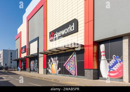 Cinema Cineworld nella cittadina balneare di Weston-super-Mare, nel Nord Somerset, Inghilterra. Foto Stock