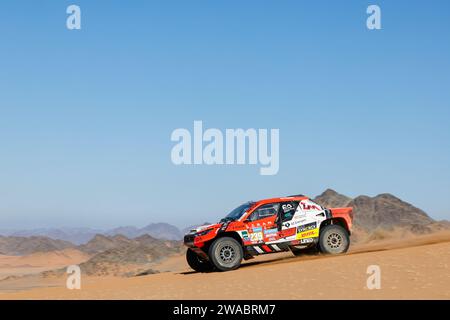 Al Ula, Arabie Saoudite. 3 gennaio 2024. 329 AKEEL Danial (sau), DUPLE Stéphane (fra), Wevers Sport, Taurus T3 Max, FIA Challenger, FIA W2RC, azione durante il test privato della Dakar 2024 dal 2 al 3 gennaio 2024 ad al-Ula, Arabia Saudita - foto Frédéric le Floc'h/DPPI Credit: DPPI Media/Alamy Live News Foto Stock