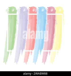 Sfondo spruzzo di vernice arcobaleno. Esplosione colorata di vernice holi. Spruzzi colorati di acquerello. Macchie vettoriali di acquerello luminose. Pennello acquerello. Illustrazione Vettoriale