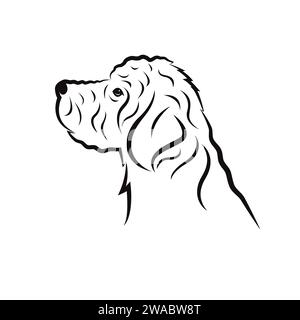 Vettore di disegno goldendoodle dog su sfondo bianco. Animali. PET. Illustrazione vettoriale stratificabile facilmente modificabile. Illustrazione Vettoriale