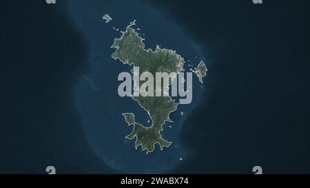 Mayotte delineato su una mappa satellitare ad alta risoluzione Foto Stock