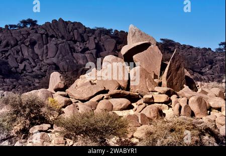 Arabia Saudita, montagne dell'Asir e formazioni rocciose Foto Stock