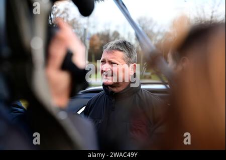 Neujahrsbesuch - Innenminister Armin Schuster informiert sich an der Grenze über die Kontrollen, Bundespolizeiinspektion Ludwigsdorf, an der Autobahn Foto Stock