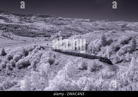 Cumbres & Toltec Scenic Railroad, arrampicata fino a Windy Point, Colorado Foto Stock