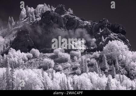 Cumbres & Toltec Scenic Railroad, arrampicata fino a Windy Point, Colorado Foto Stock