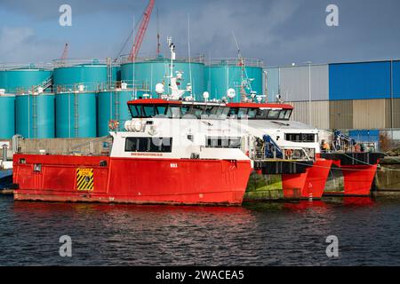 Mainprize Offshore nave offshore multiuso MO3 nel porto di Cuxhaven, Germania Foto Stock