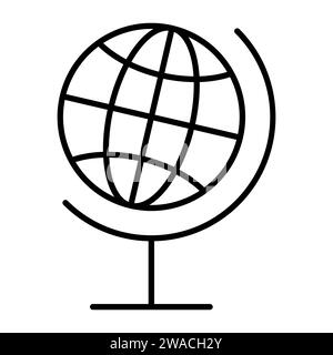 Icona della linea del globo. Illustrazione vettoriale isolata su sfondo bianco Illustrazione Vettoriale
