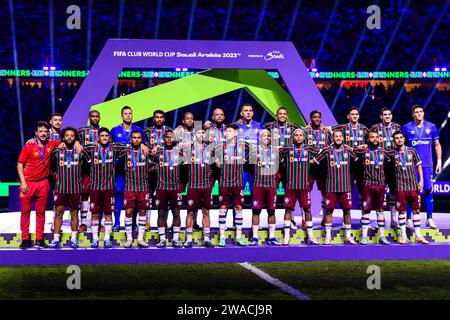 Jeddah, Arabia Saudita. 22 dicembre 2023. King Abdullah Sports City Jeddah, Arabia Saudita - 22 dicembre: Al Fluminense FC posa per la foto della squadra dopo essere stato premiato al secondo posto durante la finale della Coppa del mondo FIFA Club tra Manchester City e Fluminense al King Abdullah Sports City il 22 dicembre 2023 a Jeddah, Arabia Saudita. (Foto di Sport Press Photo) (Marcio Machado/Eurasia Sport Images/SPP) credito: SPP Sport Press Photo. /Alamy Live News Foto Stock