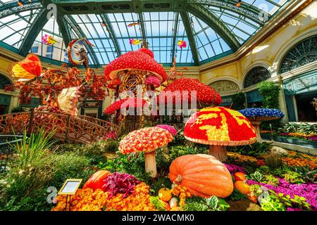 Conservatorio decorato con fiori Bellagio Hotel Las Vegas, Nevada, USA Foto Stock