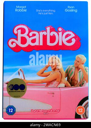 Custodia DVD per film Barbie. Configurazione studio. Dicembre 2023 Foto Stock