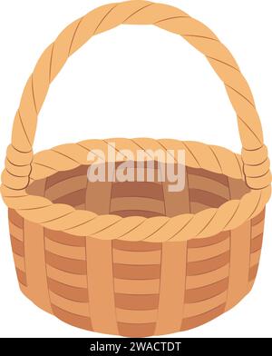 Cestello per vimini vuoto. Icona vettore carrello. isolato su cestello di sfondo bianco. Illustrazione vettoriale. Illustrazione Vettoriale
