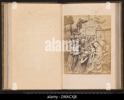 Rilievo con il culto dei re di Andrea della Robbia, anonimo, c. 1852 - nel o prima del 1862 foto di supporto fotografico albume stampa scultura (+ rilievo  scultura). adorazione del Cristo-bambino  la nascita di Cristo Foto Stock