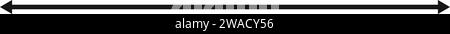 Doppia freccia. Freccia orizzontale dritta lunga con puntatori a due lati. Larghezza nera o simbolo est e ovest isolato su sfondo bianco. Illustrazione grafica vettoriale. Illustrazione Vettoriale