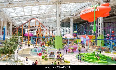 Parco divertimenti Nickelodeon Universe presso il centro commerciale American Dreams. Il più grande parco divertimenti al coperto degli Stati Uniti. East Rutherford, New Jersey - Foto Stock