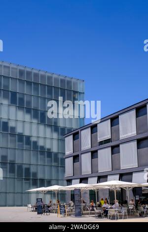 Cafe Bar KUB, Kunsthaus, Bregenz, Vorarlberg, Austria Foto Stock