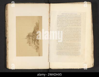 Vista di Mont Saint-Michel, Anonimo, c. 1866 - nel o prima del 1876 fotografare l'isola di stampa di albumi della bassa Normandia. Vista sulla città in generale; veduta Mont Saint Michel Foto Stock