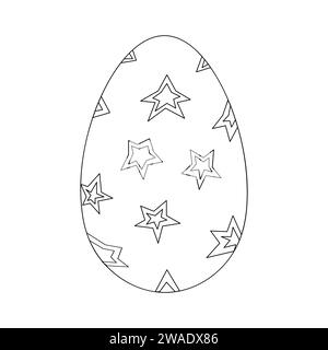 Uova di Pasqua, cibo agricolo di pollo. Illustrazione nera del simbolo del contorno isolato Illustrazione Vettoriale