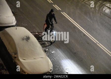 Copenaghen, Danimarca /04 gennaio 2024/caduta di neve e clima freddo capitale danese.. Foto: Francis Joseph Dean/Dean Pictures Foto Stock