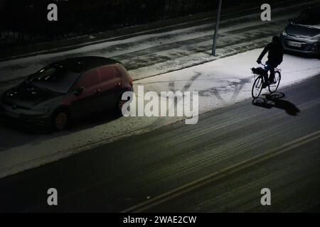 Copenaghen, Danimarca /04 gennaio 2024/caduta di neve e clima freddo capitale danese.. Foto: Francis Joseph Dean/Dean Pictures Foto Stock